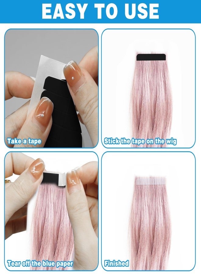 CANIPHA 120Pcs Hair Extension Tape Double Sided Hair Tape, Replacement Tape for Hair Extensions, Adhesive Human Hair Tape Tabs Tape in Extension Replacement Tape Wig Tape, Wig Tape Beauty Tools(Black) - Image 5